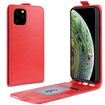 Verticale Flip kunstleer wallet hoesje geschikt voor iPhone 11 Pro case - Rood Verticale Flip kunstleer wallet hoesje geschikt voor iPhone 11 Pro case - Rood