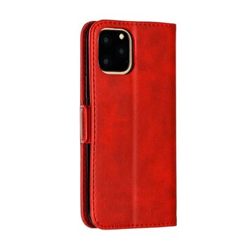 Leren Wallet Bookcase hoesje portemonnee geschikt voor iPhone 11 Pro - Rood Leren Wallet Bookcase hoesje portemonnee geschikt voor iPhone 11 Pro - Rood