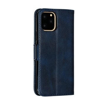 Leren Wallet Bookcase hoesje portemonnee geschikt voor iPhone 11 Pro - Blauw Leren Wallet Bookcase hoesje portemonnee geschikt voor iPhone 11 Pro - Blauw
