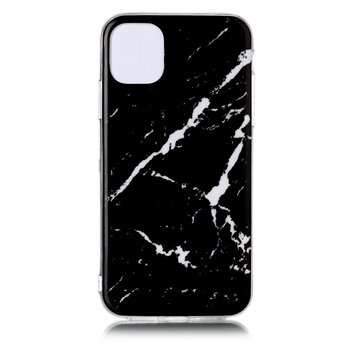 Marmer Patroon Natuursteen Zwart Hoesje Case geschikt voor iPhone 11 Marmer Patroon Natuursteen Zwart Hoesje Case geschikt voor iPhone 11