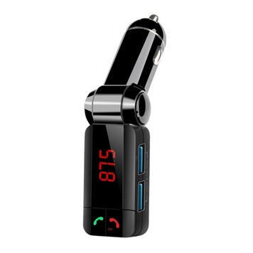 Draadloze Bluetooth 2.0 Handsfree Sigarettenplug Autolader Dual USB FM Transmitter Carkit - Zwart Draadloze Bluetooth 2.0 Handsfree Sigarettenplug Autolader Dual USB FM Transmitter Carkit - Zwart