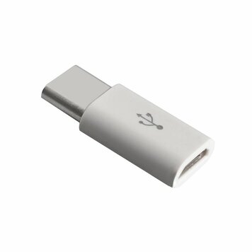 Micro-USB naar USB-Type C Adapter Synchroniseren Opladen - Wit Micro-USB naar USB-Type C Adapter Synchroniseren Opladen - Wit