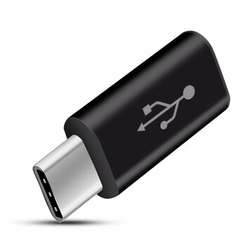 Micro-USB naar USB-Type C Adapter Synchroniseren Opladen - Zwart Micro-USB naar USB-Type C Adapter Synchroniseren Opladen - Zwart