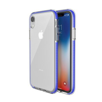 Beschermend gekleurde rand hoesje geschikt voor iPhone XR Case TPE TPU back cover - Blauw Beschermend gekleurde rand hoesje geschikt voor iPhone XR Case TPE TPU back cover - Blauw