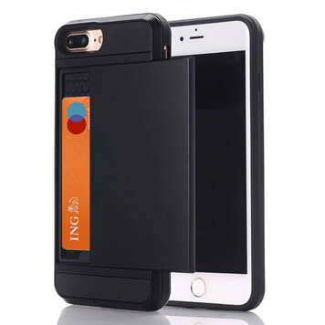 Secret Pasjeshouder geschikt voor iPhone 7 Plus 8 Plus zwart hardcase Secret Pasjeshouder geschikt voor iPhone 7 Plus 8 Plus zwart hardcase