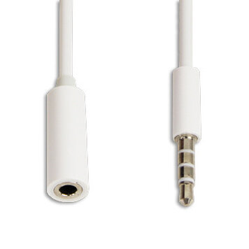 Audio verlengkabel wit 1 meter 3,5mm plug audio cable Audio verlengkabel wit 1 meter 3,5mm plug audio cable