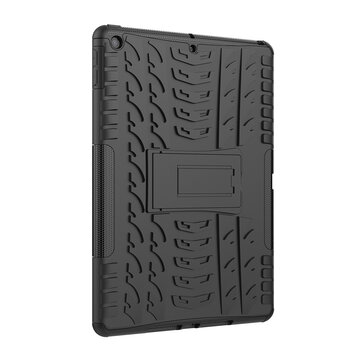 Bandprofiel hoes grip kickstand TPU kunststof geschikt voor iPad 10.2 inch - Zwart Bandprofiel hoes grip kickstand TPU kunststof geschikt voor iPad 10.2 inch - Zwart