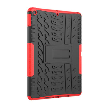 Bandprofiel hoes grip kickstand TPU kunststof geschikt voor iPad 10.2 inch - Rood Bandprofiel hoes grip kickstand TPU kunststof geschikt voor iPad 10.2 inch - Rood