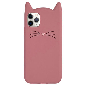 Schattige Kat geschikt voor iPhone 11 Pro Max Silicone hoesje 3D - Roze Bescherming Schattige Kat geschikt voor iPhone 11 Pro Max Silicone hoesje 3D - Roze Bescherming