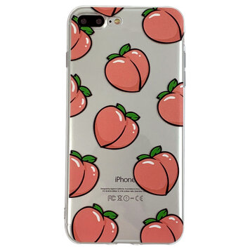 Perziken geschikt voor iPhone 7 Plus 8 Plus TPU hoesje - Transparant Roze Flexibel Perziken geschikt voor iPhone 7 Plus 8 Plus TPU hoesje - Transparant Roze Flexibel