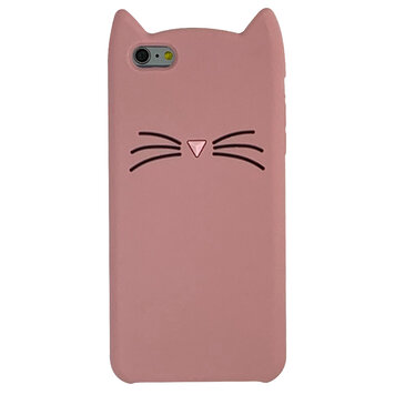 Schattige Kat geschikt voor iPhone 6 Plus 6s Plus Silicone hoesje 3D - Roze Bescherming Schattige Kat geschikt voor iPhone 6 Plus 6s Plus Silicone hoesje 3D - Roze Bescherming