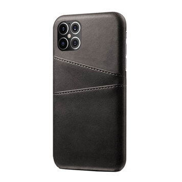 Duo Cardslot Wallet kunstleer hoesje geschikt voor iPhone 12 Pro Max - zwart Duo Cardslot Wallet kunstleer hoesje geschikt voor iPhone 12 Pro Max - zwart
