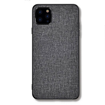 Cloth Texture stof en kunststof hoesje geschikt voor iPhone 12 Pro Max Luxe Textiel Look - grijs Cloth Texture stof en kunststof hoesje geschikt voor iPhone 12 Pro Max Luxe Textiel Look - grijs