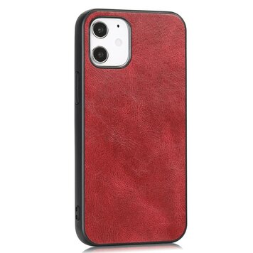 Leather Look kunstleer hoesje geschikt voor iPhone 12 mini - rood Leather Look kunstleer hoesje geschikt voor iPhone 12 mini - rood