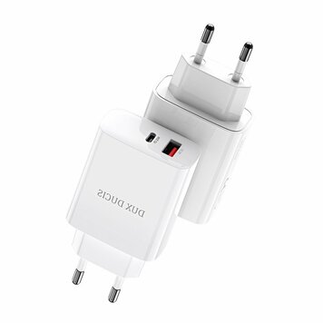 Dux Ducis oplader usb-A en USB-C adapter 20W PD 20W netstroomadapter QC 18W - Wit
