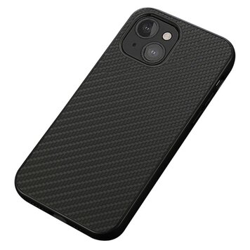 Carbon TPU carbonvezels hoesje geschikt voor iPhone 13 mini - zwart
