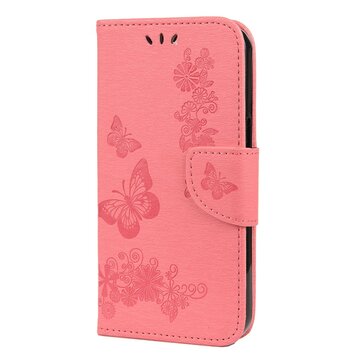 Wallet Bookcase kunstleer vlinders en bloemen hoesje geschikt voor iPhone 13 Pro Max - roze Wallet Bookcase kunstleer vlinders en bloemen hoesje geschikt voor iPhone 13 Pro Max - roze