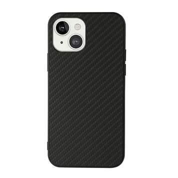 Carbon TPU carbonvezels hoesje geschikt voor iPhone 13 - zwart