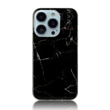 Marble TPU marmersteen hoesje geschikt voor iPhone 13 Pro - zwart Marble TPU marmersteen hoesje geschikt voor iPhone 13 Pro - zwart