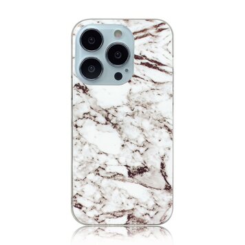 Marble TPU marmersteen hoesje geschikt voor iPhone 13 Pro - wit Marble TPU marmersteen hoesje geschikt voor iPhone 13 Pro - wit