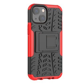 Shockproof TPU met stevig hoesje geschikt voor iPhone 13 mini - Rood en zwart Shockproof TPU met stevig hoesje geschikt voor iPhone 13 mini - Rood en zwart