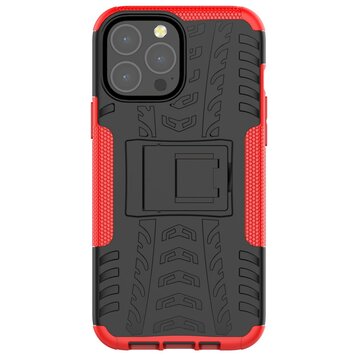 Shockproof TPU met stevig hoesje geschikt voor iPhone 13 Pro Max - Rood en zwart Shockproof TPU met stevig hoesje geschikt voor iPhone 13 Pro Max - Rood en zwart