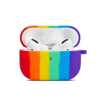 Rainbow Pride siliconen regenboog hoesje geschikt voor AirPods Pro 1 & 2 - pastel Rainbow Pride siliconen regenboog hoesje geschikt voor AirPods Pro 1 & 2 - pastel