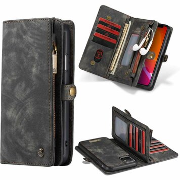 Caseme Retro Wallet splitleder hoesje geschikt voor iPhone 11 - zwart Caseme Retro Wallet splitleder hoesje geschikt voor iPhone 11 - zwart