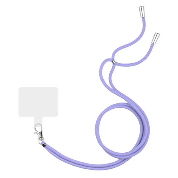 Telefoonkoord Multifunctioneel Verstelbaar met Patch - Paars Telefoonkoord Multifunctioneel Verstelbaar met Patch - Paars