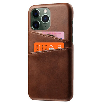 Duo Cardslot Wallet kunstleer hoesje geschikt voor iPhone 14 Pro - bruin Duo Cardslot Wallet kunstleer hoesje geschikt voor iPhone 14 Pro - bruin