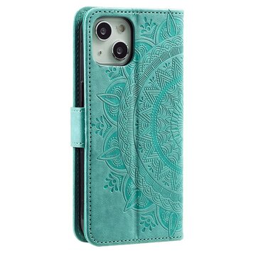 Mandala Wallet TPU hoesje geschikt voor iPhone 14 Plus - groen Mandala Wallet TPU hoesje geschikt voor iPhone 14 Plus - groen