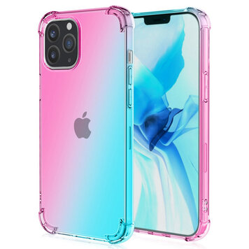 Gradient TPU hoesje geschikt voor iPhone 14 Pro Max - roze en groen Gradient TPU hoesje geschikt voor iPhone 14 Pro Max - roze en groen