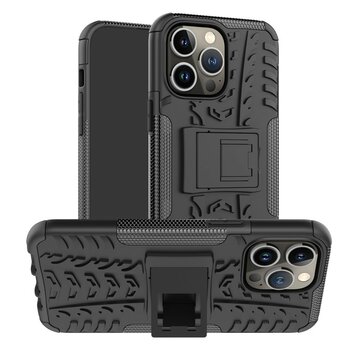 Shockproof Kickstand anti-slip kunststof en TPU hoesje geschikt voor iPhone 14 Pro - zwart Shockproof Kickstand anti-slip kunststof en TPU hoesje geschikt voor iPhone 14 Pro - zwart
