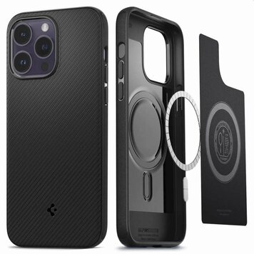 Spigen Mag Armor Case hoesje geschikt voor iPhone 14 Pro Max - zwart Magfit Spigen Mag Armor Case hoesje geschikt voor iPhone 14 Pro Max - zwart Magfit