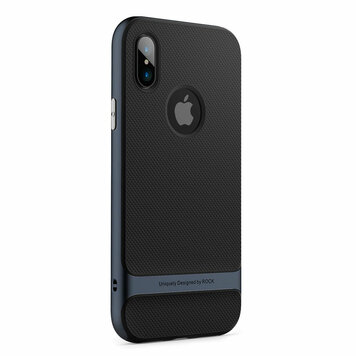 Rock Royce series Navy Blue geschikt voor iPhone X XS hoesje case - Blauw - Zwart Rock Royce series Navy Blue geschikt voor iPhone X XS hoesje case - Blauw - Zwart