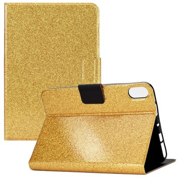 Glitter Bookcase kunstleer hoes geschikt voor iPad 10e gen 10.9 inch 2022 - goud Glitter Bookcase kunstleer hoes geschikt voor iPad 10e gen 10.9 inch 2022 - goud