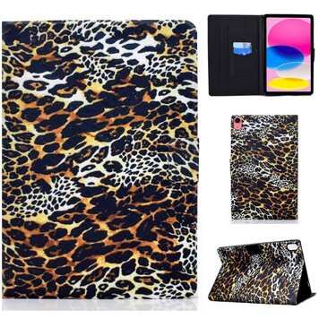 Leopard Bookcase kunstleer hoes geschikt voor iPad 10e gen 10.9 inch 2022 - bruin Leopard Bookcase kunstleer hoes geschikt voor iPad 10e gen 10.9 inch 2022 - bruin
