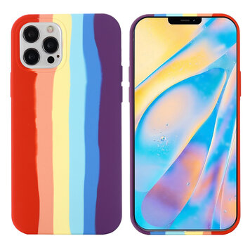 Rainbow Pride siliconen hoesje geschikt voor iPhone 13 Pro - pastel Rainbow Pride siliconen hoesje geschikt voor iPhone 13 Pro - pastel