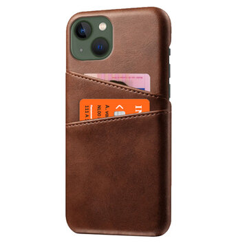 Duo Cardslot Wallet vegan leather hoesje geschikt voor iPhone 15 Plus - bruin Duo Cardslot Wallet vegan leather hoesje geschikt voor iPhone 15 Plus - bruin