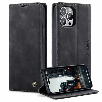 Caseme Retro Wallet Case hoesje geschikt voor iPhone 15 Pro - zwart Caseme Retro Wallet Case hoesje geschikt voor iPhone 15 Pro - zwart