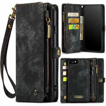 Caseme Vintage Portemonnee hoesje geschikt voor iPhone 7, 8, SE 2020 en SE 2022 - zwart Caseme Vintage Portemonnee hoesje geschikt voor iPhone 7, 8, SE 2020 en SE 2022 - zwart