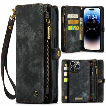 Caseme Vintage Portemonnee hoesje geschikt voor iPhone 15 Pro - zwart Caseme Vintage Portemonnee hoesje geschikt voor iPhone 15 Pro - zwart
