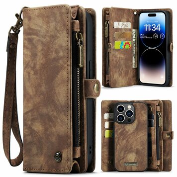 Caseme Vintage Portemonnee hoesje geschikt voor iPhone 15 Pro - bruin Caseme Vintage Portemonnee hoesje geschikt voor iPhone 15 Pro - bruin