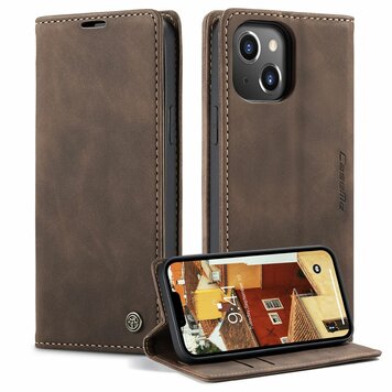 Caseme Retro Wallet Case hoesje geschikt voor iPhone 15 Plus - Coffee