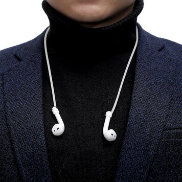 Anti-Verlies Touw voor Bluetooth Oordopjes Silicone strap geschikt voor AirPods - Wit Anti-Verlies Touw voor Bluetooth Oordopjes Silicone strap geschikt voor AirPods - Wit