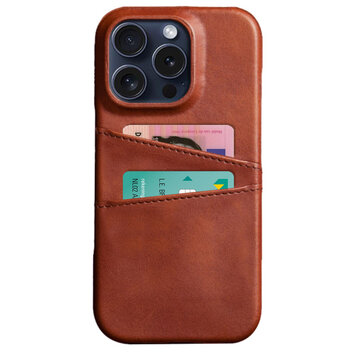 Duo Cardslot Wallet vegan leather hoesje geschikt voor iPhone 16 Pro - bruin Duo Cardslot Wallet vegan leather hoesje geschikt voor iPhone 16 Pro - bruin