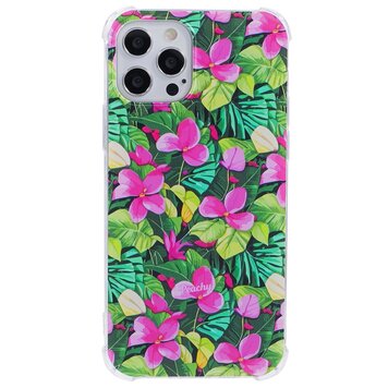 Tropical Leaves & Flowers TPU met versterkte hoeken hoesje geschikt voor iPhone 16 Pro