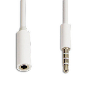 Audio verlengkabel wit 1 meter 3,5mm plug audio cable