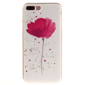 Roze bloem met wit cover geschikt voor iPhone 7 Plus 8 Plus TPU hoesje silicone case Roze bloem met wit cover geschikt voor iPhone 7 Plus 8 Plus TPU hoesje silicone case