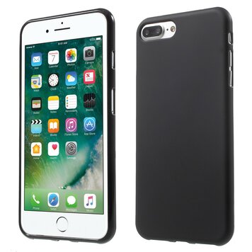 Zwart silicone hoesje geschikt voor iPhone 7 Plus 8 Plus Black cover Effen gekleurd Zwart silicone hoesje geschikt voor iPhone 7 Plus 8 Plus Black cover Effen gekleurd